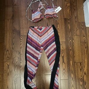 Roxy Multicolor Striped Women's Joggers /swimwear